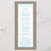 Programme Turquoise Seahorse Burlap Beach Wedding Collection (Dos)