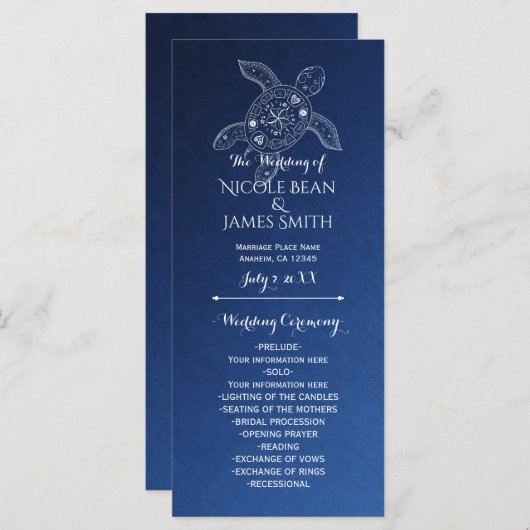 Programme Turtle de la mer d'Hawaii blanc sur Blue Beach Pro (Devant / Derrière)