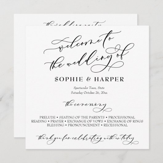 Programme Typographie de calligraphie simple et élégante noi (Devant / Derrière)