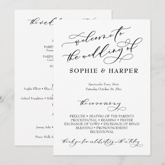 Programme Typographie de calligraphie simple et élégante noi (Devant / Derrière)