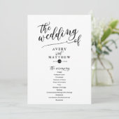Programme Typographie de script simple | Cérémonie Mariage (Debout devant)