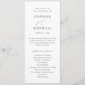 Programme Typographie élégante Mariage noir et blanc (Devant)