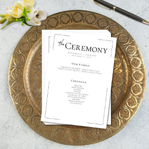 Programme Typographie minimale Mariage noir et blanc