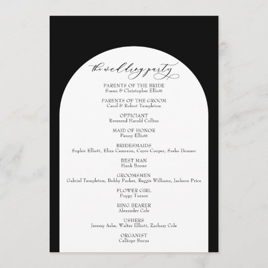 Programme Typographie simple, Arc sur Black Elegant (Dos)