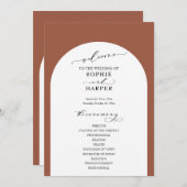 Programme Typographie simple, Arche élégante en terre cuite (Devant / Derrière)