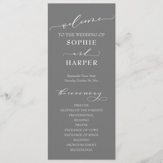 Programme Typographie simple, Calligraphie élégante Gris (Devant)