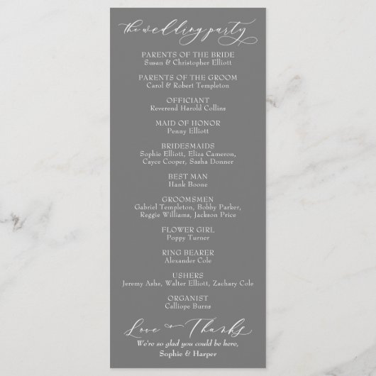 Programme Typographie simple, Calligraphie élégante Gris (Dos)