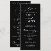 Programme Typographie simple, calligraphie élégante noire (Devant / Derrière)