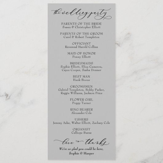 Programme Typographie simple, Élégant script gris (Dos)