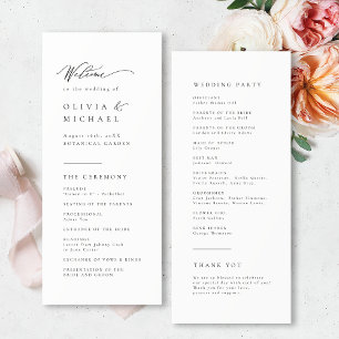 Programme Typographie simple et élégante Mariage moderne