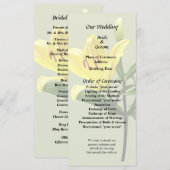 Programme Une lily jaune (Devant / Derrière)