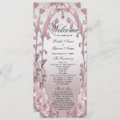 Programme unique de mariage floral rose (Devant / Derrière)