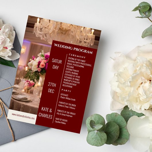 Programme unique personnalisé de mariage de style 