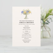 Programme Urne florale de mariage romantique toscan (Debout devant)