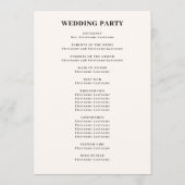 Programme Urne florale de mariage romantique toscan (Dos)