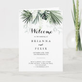 Programme Végétation tropicale Blanc Floral Plié Mariage (Devant)