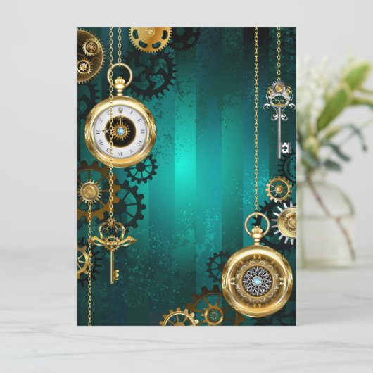 Programme Veille bijoux Steampunk sur un Arrière - plan vert (Debout devant)