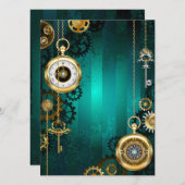 Programme Veille bijoux Steampunk sur un Arrière - plan vert (Devant / Derrière)