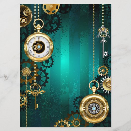 Programme Veille bijoux Steampunk sur un Arrière - plan vert (Devant)