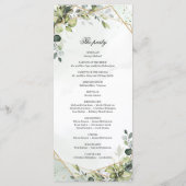 Programme Verdure Foliage Faux Or mariage géométrique Boho (Dos)