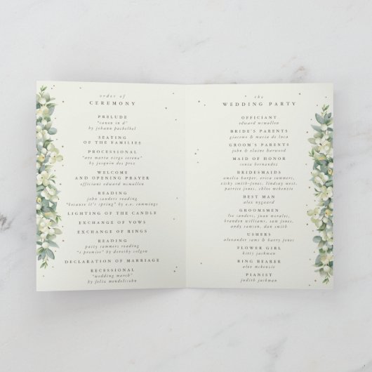 Programme Vert/Crème Symphorine+Eucalyptus Mariage d'Hiver (Intérieur)