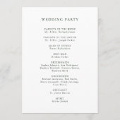 Programme Vert doré blanc | Mariage de vacances (Dos)