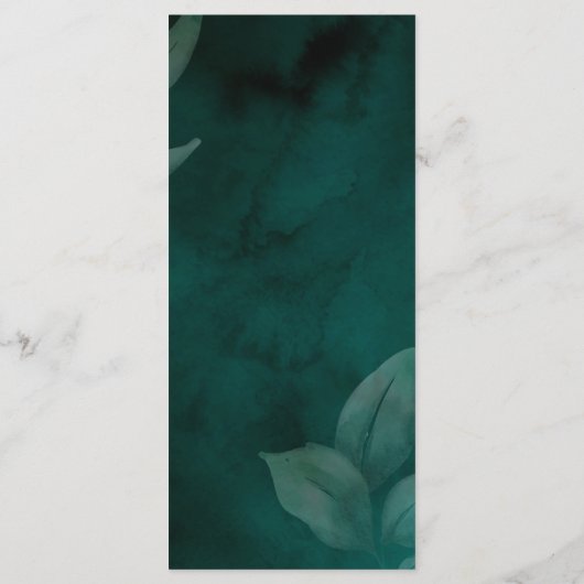 programme vert émeraude moderne et feuille (Dos)