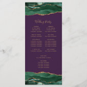 Programme Vert émeraude or agate violet mariage (Dos)