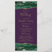 Programme Vert émeraude or agate violet mariage (Devant)