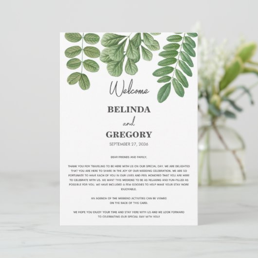 Programme Vert Émeraude Vert Mariage Itinéraire (Debout devant)