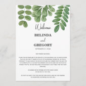 Programme Vert Émeraude Vert Mariage Itinéraire (Devant)