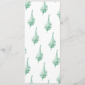 Programme Vert frais Mariage d'aquarelle moderne (Dos)