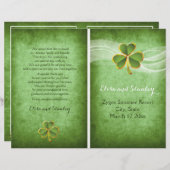 Programme vert mariage de trèfle et voile irlandai (Devant / Derrière)