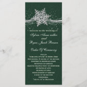 Programme vert Silver Snowflakes durée du mariage (Devant)