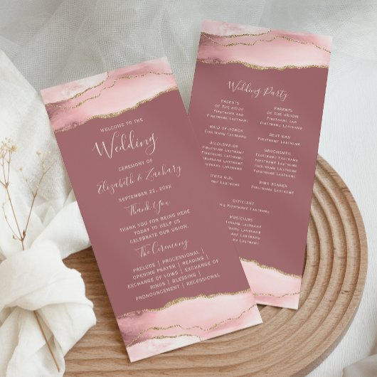 Programme Vibrer rose or Agate Dusty Rose Mariage