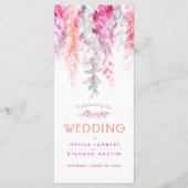 Programme Vignes mariages en cascade aquarelle corail rouge (Devant)