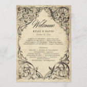 Programme Vintage Bat Until Death Black Parchment Wedding (Devant)