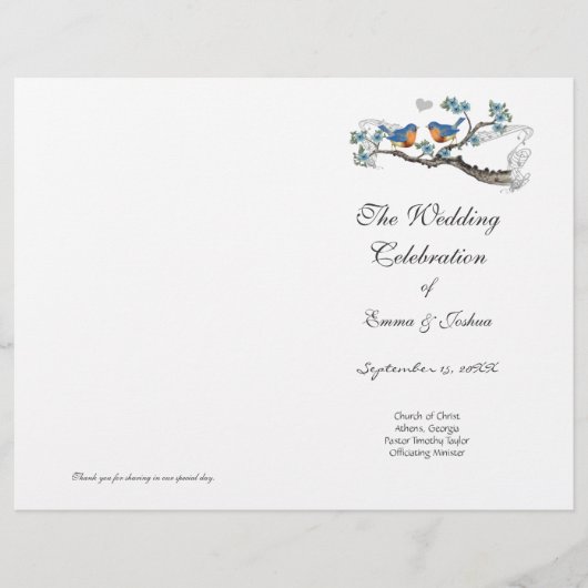 Programme vintage Bluebird (Devant)