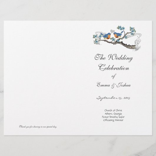 Programme vintage Bluebird (Devant)