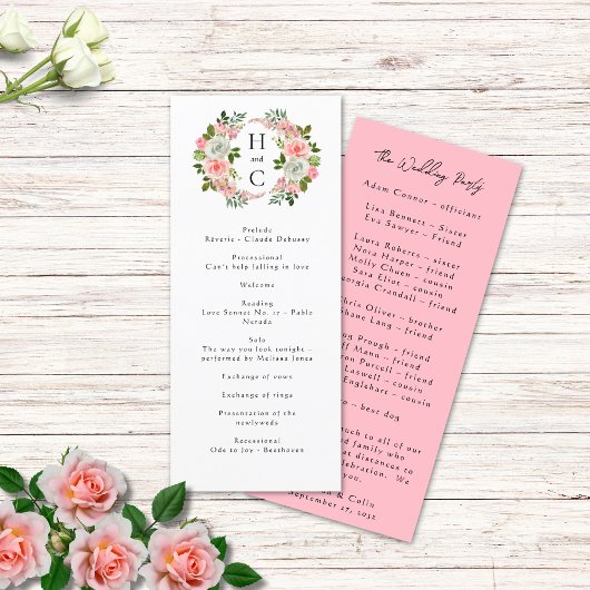 Programme Vintage Blush rose et ivoire Rose Garland