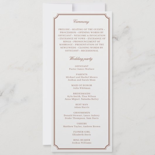 Programme Vintage classique Brown & mariage Ecru (Dos)