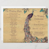 Programme vintage d'aubergines de paon (Devant / Derrière)