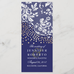 Programme vintage de mariage de marine de