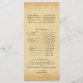 Programme vintage de mariage de monogramme de paon (Dos)