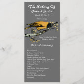 Programme vintage de mariage d'oiseaux (Devant)