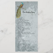 Programme vintage de mariage d'oiseaux (Dos)