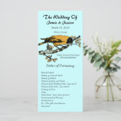 Programme vintage de mariage d'oiseaux (Debout devant)