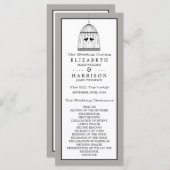 Programme vintage de mariage d'oiseaux cardiaques (Devant / Derrière)