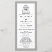 Programme vintage de mariage d'oiseaux cardiaques (Devant)