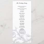 Programme vintage de mariage Filigree (Dos)